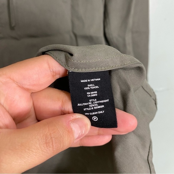 Theory Jullitah Dress Green Long Sleeve Mini Lace Up Tencel Sz‎ 6 - Picture 3 of 5